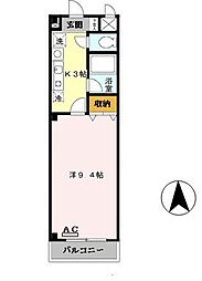 モンターニュロンド1 1Kの間取図画像
