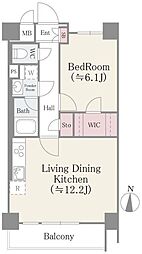フェールメゾン菊川 1LDKの間取図画像
