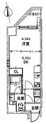 creal門前仲町2 1DKの間取図画像