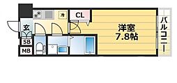 エスリード神戸三宮ノースゲート 1Kの間取図画像