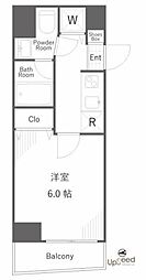 AXAS白金台 1Kの間取図画像