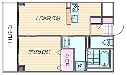 Halekulani 1LDKの間取図画像
