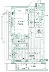 パークサイドリックス中延 1LDKの間取図画像