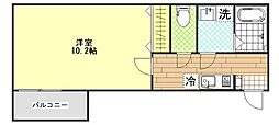 シャルール 303 1Kの間取図画像