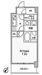 JMFResidence町田 1Kの間取図画像