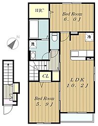 カルプ 2LDKの間取図画像