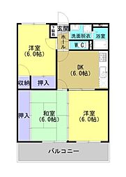サンハイツ東A 3DKの間取図画像