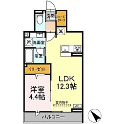 D'Bless鶴見市場 1LDKの間取図画像