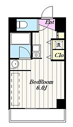 マジェスティビル ワンルームの間取図画像