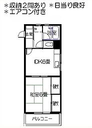 マ・メゾン・ドアキラ・21 1DKの間取図画像