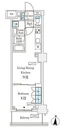 フロンティアレジデンス錦糸公園 1LDKの間取図画像