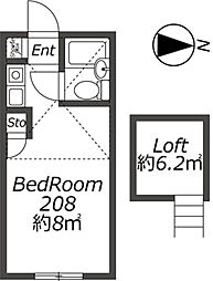ビラ石神井公園 ワンルームの間取図画像