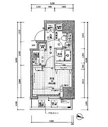 プレール・ドゥーク板橋本町II 2階1Kの間取り