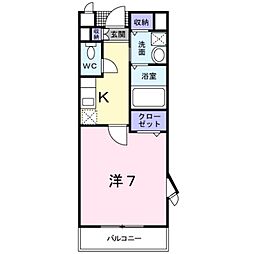 タカンドビル 1Kの間取図画像
