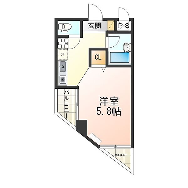 メゾン白鷺 ｜大阪府堺市東区白鷺町１丁(賃貸マンション1R・4階・18.50㎡)の写真 その2