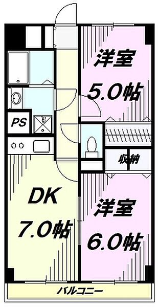 東京都八王子市新町(賃貸マンション2DK・4階・44.09㎡)の写真 その2
