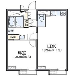 レオパレススペーシア 東池袋 3階1LDKの間取り