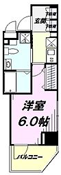 レジディア国立 1Kの間取図画像