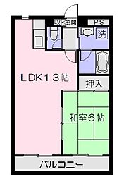 サンカントチバ 1LDKの間取図画像