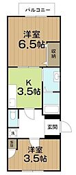 アーバンハイム川本 2Kの間取図画像