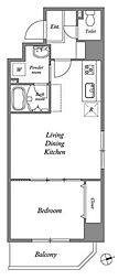 QUALITAS浅草 1LDKの間取図画像