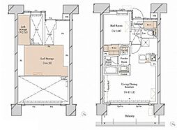 ブランシエスタ新丸子リバーフロント 1LDKの間取図画像