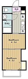 ガーラ・パークヒルズ町田 2Kの間取図画像