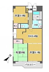 メゾンプレミール 3DKの間取図画像