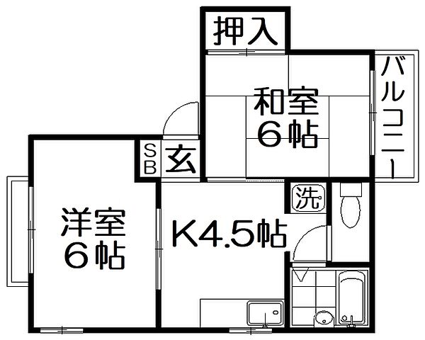 タウニー本町 ｜大阪府寝屋川市本町(賃貸アパート2K・2階・32.14㎡)の写真 その2