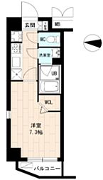 エースハイツ森下 1Kの間取図画像