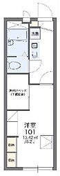 レオパレスマーテルコサージ12 1Kの間取図画像