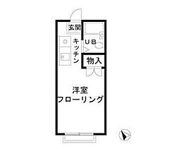 エステートピア八千代台東 2階ワンルームの間取り