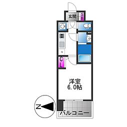 CREST TAPP 大阪EAST 1Kの間取図画像
