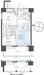 ズーム本郷 2LDKの間取図画像