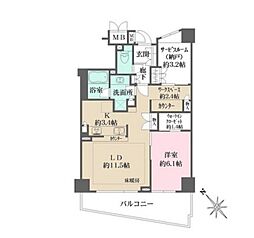 パークハウスアバンシス 2LDKの間取図画像