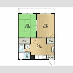 プラセール南与野 2DKの間取図画像
