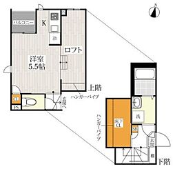 CB北柏グランディール 1Kの間取図画像