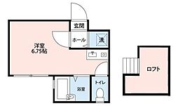 ロッシェル東林間1 ワンルームの間取図画像