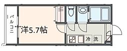 MELDIA西八王子II 1階1Kの間取り