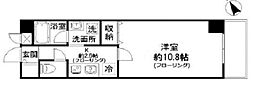 アイリス 1Kの間取図画像