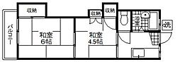 コーポ中島 2Kの間取図画像