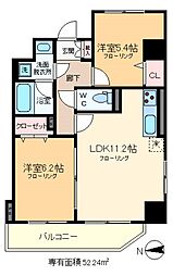 クレール 2LDKの間取図画像