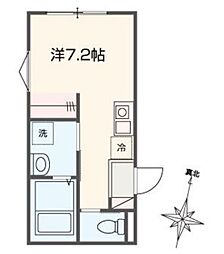 MELLAS南鳩ヶ谷 ワンルームの間取図画像