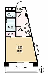 足立ビル 1Kの間取図画像