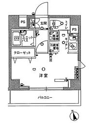 スカイコート亀戸中央公園 ワンルームの間取図画像