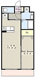 ヴィラアンジュ 1LDKの間取図画像