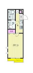 Verde東中野 1Kの間取図画像