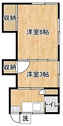 山田荘 2階2Kの間取り