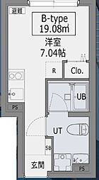 Heureux西日暮里 ワンルームの間取図画像