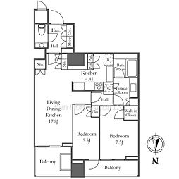 三田ガーデンヒルズパークマンション 2LDKの間取図画像